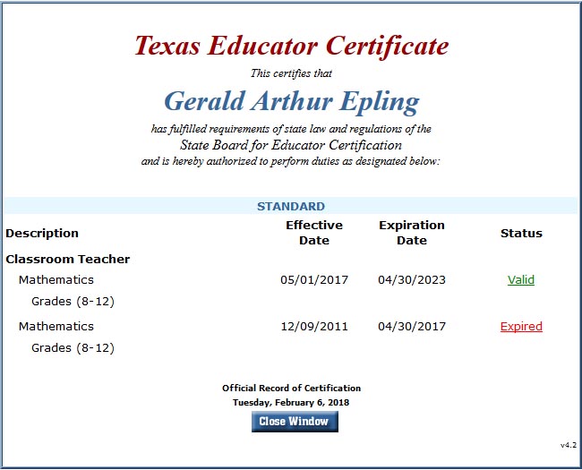 texas teacher certification assignment chart
